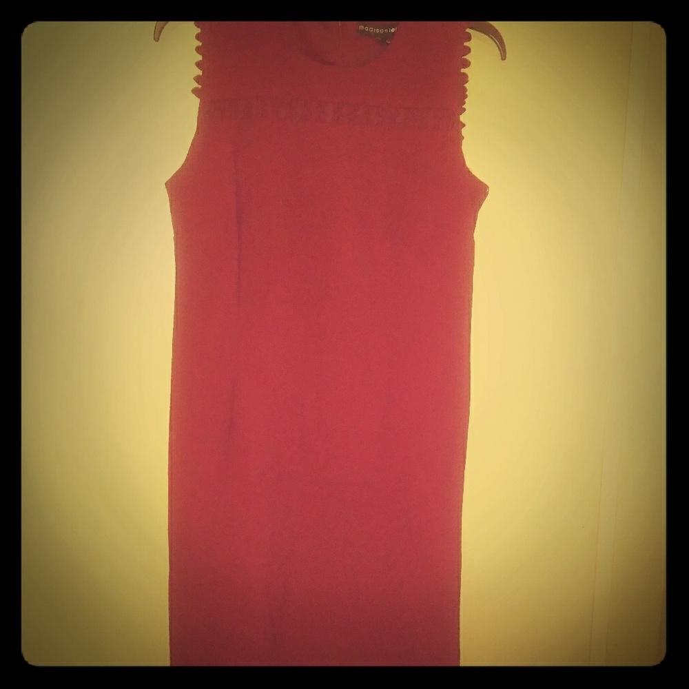 Sleeveless maroon dress